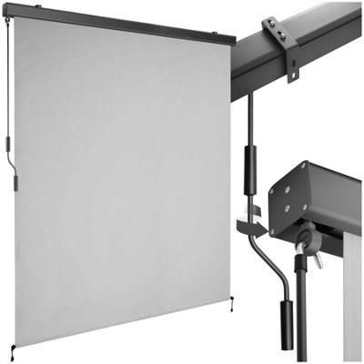 Tectake Vertical Awning EloiseInstallation Materials IncludedRetractableUv Blocking 160 X 250 CmLight Grey from B&Q