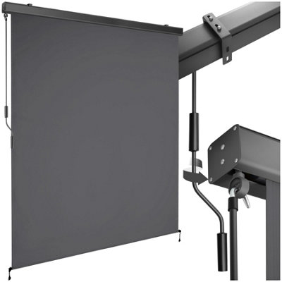 Tectake Vertical Awning EloiseInstallation Materials IncludedRetractableUv Blocking 160 X 250 CmDark Grey from B&Q