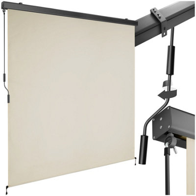 Tectake Vertical Awning EloiseInstallation Materials IncludedRetractableUv Blocking 180 X 250 CmBeige from B&Q
