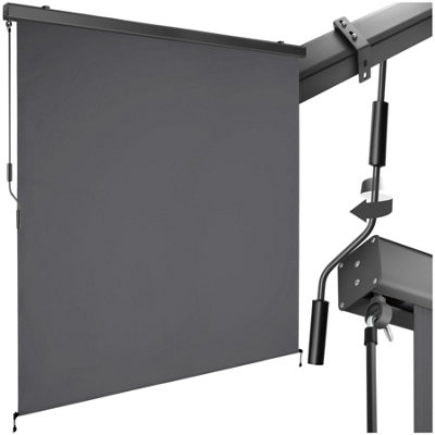 Tectake Vertical Awning EloiseInstallation Materials IncludedRetractableUv Blocking 180 X 250 CmDark Grey from B&Q