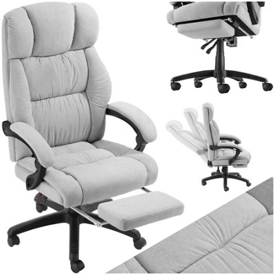 B&Q -  Office Chair Gillian With Folding Footrest360 SwivelPadding And Velour CoverGrey