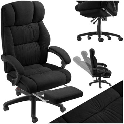 B&Q -  Office Chair Gillian With Folding Footrest360 SwivelPadding And Velour CoverBlack