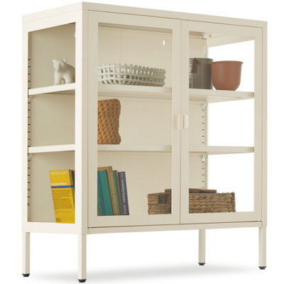 B&Q -  Metal Display Case 80 CmCream