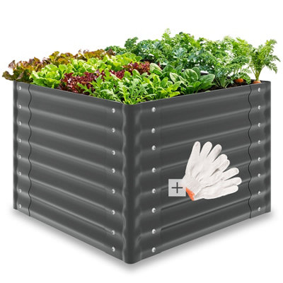 B&Q -  Salvia Raised BedGalvanizedVarious Sizes 80 X 80 X 62 CmGrey