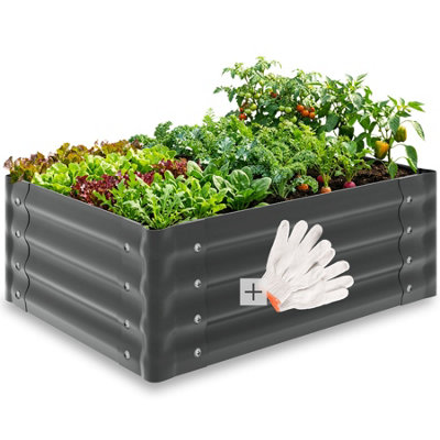B&Q -  Salvia Raised BedGalvanizedVarious Sizes 80 X 60 X 30 CmGrey