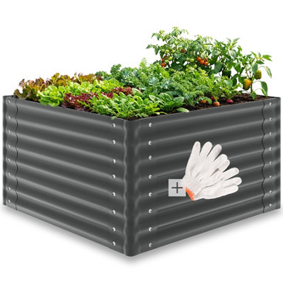 B&Q -  Blomma Raised BedGalvanizedVarious Sizes 100 X 100 X 62 CmAnthracite
