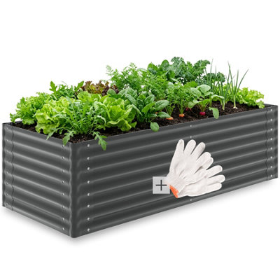 B&Q -  Blomma Raised BedGalvanizedVarious Sizes 200 X 80 X 62 CmAnthracite
