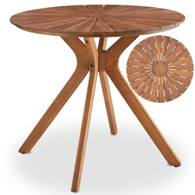 B&Q -  1 Garden Table Pollensa RoundWeatherproofSolid Acacia Wood 70 CmBrown