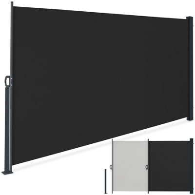 Tectake Extendable Side Awning With Roll-Up MechanismOpaque 300 X 180 CmBlack from B&Q