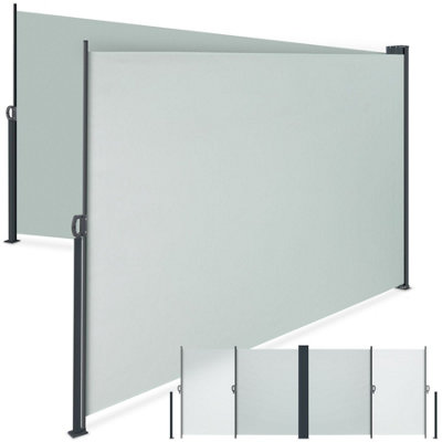 Tectake Extendable Double-Sided Awning With Roll-Up Mechanism 180 X 600 CmGrey from B&Q