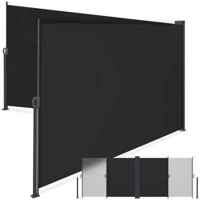 Tectake Extendable Double-Sided Awning With Roll-Up Mechanism 200 X 600 CmBlack from B&Q