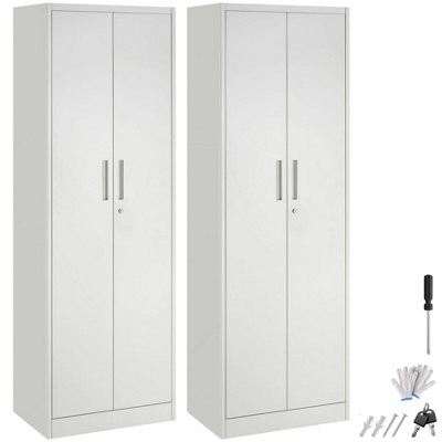Tectake Brandon Filing CabinetMagnetic ClosureAdjustable ShelvesSet Of 2Grey from B&Q