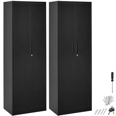 Tectake Brandon Filing CabinetMagnetic ClosureAdjustable ShelvesSet Of 2Black from B&Q