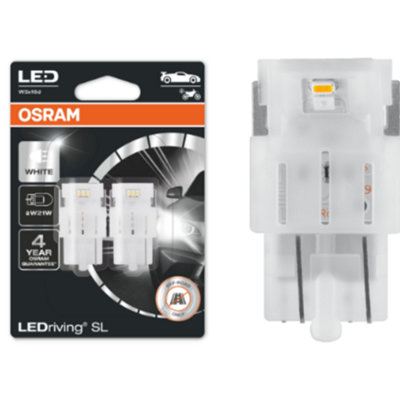 Osram Ledriving Standard Retrofit 582 W21W 12V 2.5W White Wedge Bulbs Brake from B&Q