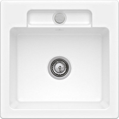 Villeroy-Boch Villeroy & Boch Siluet 50 S Flat 1.0 Bowl Ceramic Kitchen SinkWhiteUndrilled (No Waste) from B&Q