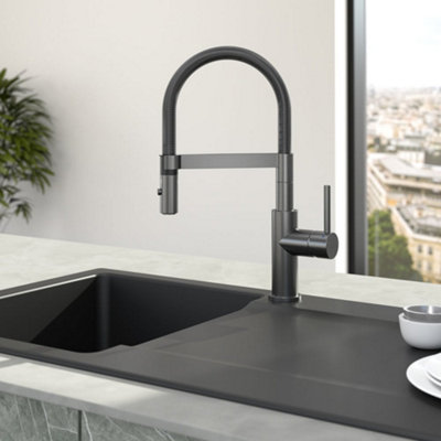Villeroy & Boch Steel Expert Compact Pull-Out Kitchen TapBrushed Stainless from B&Q