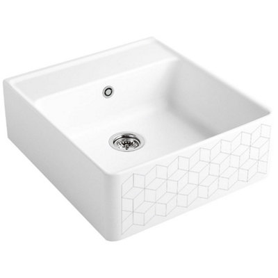 Villeroy-Boch Villeroy & Boch Butler 60 1-Bowl Ceramic Kitchen Sink595 X 630 X 220 mmDecor White Mosaique