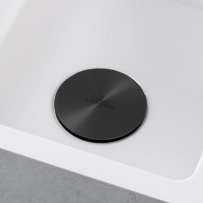 Villeroy & Boch 90mm Stainless Steel Universal Strainer Waste Cover CapBrushedBlack from B&Q