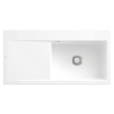 Villeroy & Boch Subway 60 Style 1-Bowl Ceramic Kitchen Sink LhdMatt White1000 X 510 mm. from B&Q