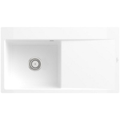 Villeroy & Boch Subway Style 50 Flat Ceramic 1-Bowl Inset Kitchen Sink (No Waste)33520Fr1 from B&Q