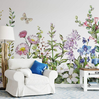 Anaglypta Summer Flowers Mural384X260Cm5440-8 from B&Q