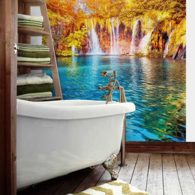 Anaglypta Waterfall & Lake In Croatia Mural192X260Cm5030-4 from B&Q