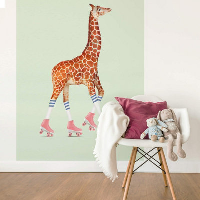Anaglypta Roller-Skating Giraffe Mural192X260Cm5471-4 from B&Q