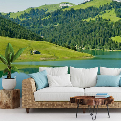 Anaglypta Swiss Mountain Lake Mural384X260Cm5186-8 from B&Q