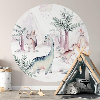 Anaglypta Dinosaur Animal Friends Mural144X144Cm5524-R from B&Q