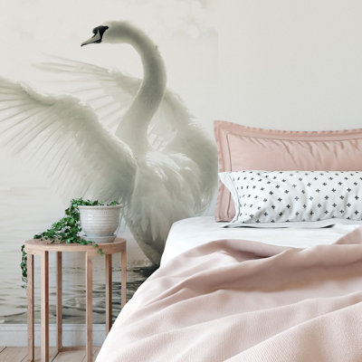 Anaglypta Majestic Swan Mural192X260Cm5517-4 from B&Q
