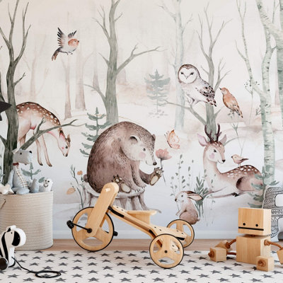 Anaglypta Forest Animal Friends Mural384X260Cm5510-8 from B&Q