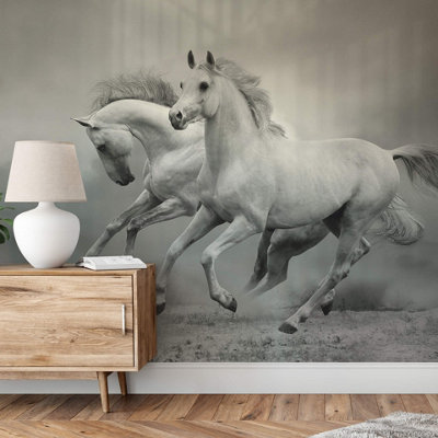 B&Q -  Wild White Horses Mural384X260Cm5519-8