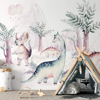 Anaglypta Dinosaur Animal Friends Mural384X260Cm5524-8 from B&Q
