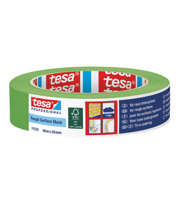 Tesa Rough Surface Masking Green25mm X 50M from B&Q