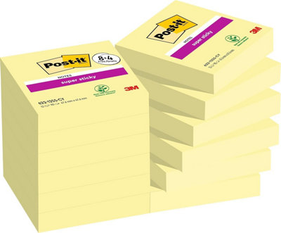 Small Post-it Super Sticky Notes 47.6 × 47.6 mm Yellow – 24 Pads - Image 6