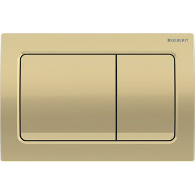 Geberit Alpha01 Dual Push Button Flush Plate Wc Toilet Cistern Square Matt Brass from B&Q