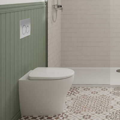 Geberit Selnova Back-To-Wall 4-In-1 CisternFlush PlateSelnova Rimless Pan & Soft Close Seat Pack from B&Q