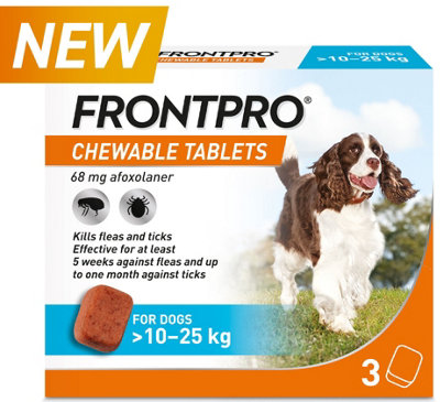 Frontline Frontpro Chewable Tablets Flea & Tick Treatment For Dogs (10-25Kg) 3 Pack from B&Q
