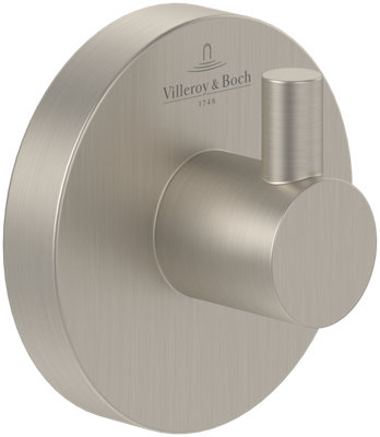 Villeroy & Boch Elements Tender Robe Hook Matt Brushed Nickel from B&Q