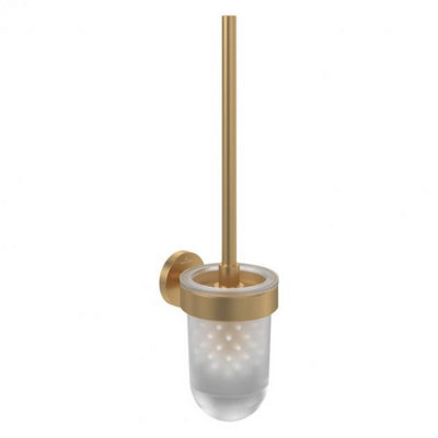 B&Q -  Elements Tender Toilet Brush Set In Brushed Gold