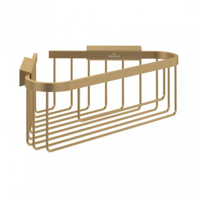 Villeroy & Boch Elements Tender Corner Wire Shower Basket Brushed Gold from B&Q