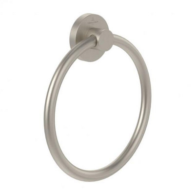 Villeroy & Boch Elements Tender Towel Ring Matt Brushed Nickel from B&Q