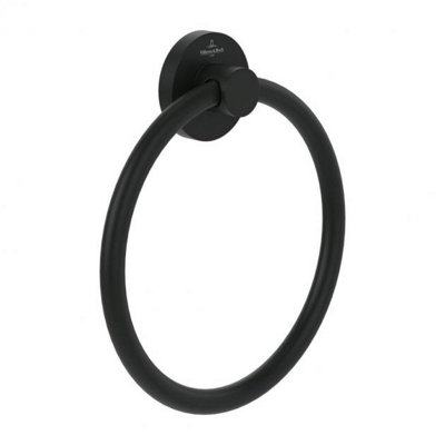 Villeroy & Boch Elements Tender Towel Ring Matt Black from B&Q