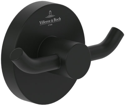 Villeroy & Boch Elements Tender Double Robe Hook Matt Black from B&Q
