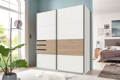 Bermen Sliding Wardrobe White 180Cm Wardrobe from B&Q