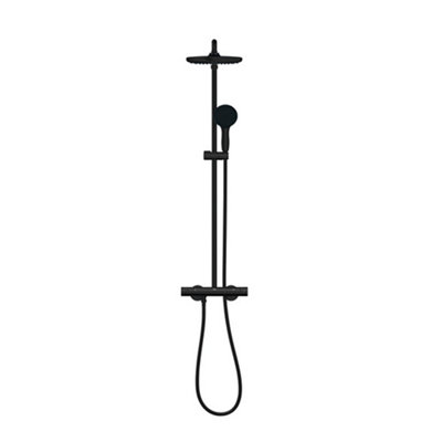 Grohe Vitalio Start Matt Black Thermostatic Shower Column & 1.75M Hose Length from B&Q