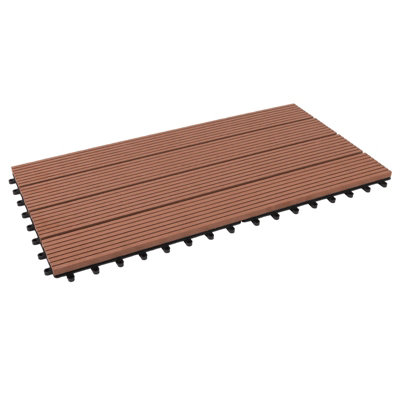Floordirekt Wpc Interlocking Decking Tiles Royal Light Brown 30 X 60 Cm Weatherproof Click Flooring from B&Q