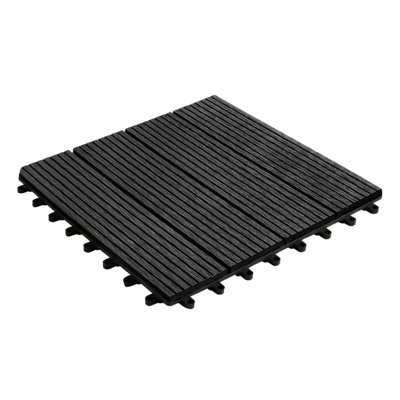 Floordirekt Wpc Decking Tiles Royal Anthracite 30 X 30 Cm 11 Pieces Weatherproof Click Tile Pack For 1 M² from B&Q