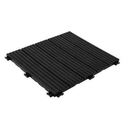 B&Q -  Claire Interlocking Decking Tiles Grey 30 X 30 Cm Weatherproof Click Flooring For Patio & Balcony