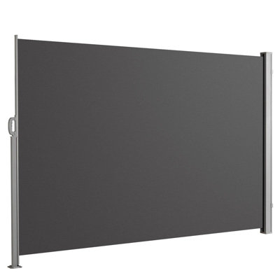 Floordirekt Outdoor Side Awning Sunshade Retractable Privacy Screen Garden Screening Uv Protection 200 X 350 Cm Anthracite from B&Q